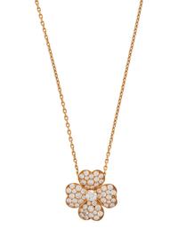 VAN CLEEF AND ARPELS, YELLOW GOLD AND DIAMOND 'COSMOS' PENDANT/BROOCH NECKLACE