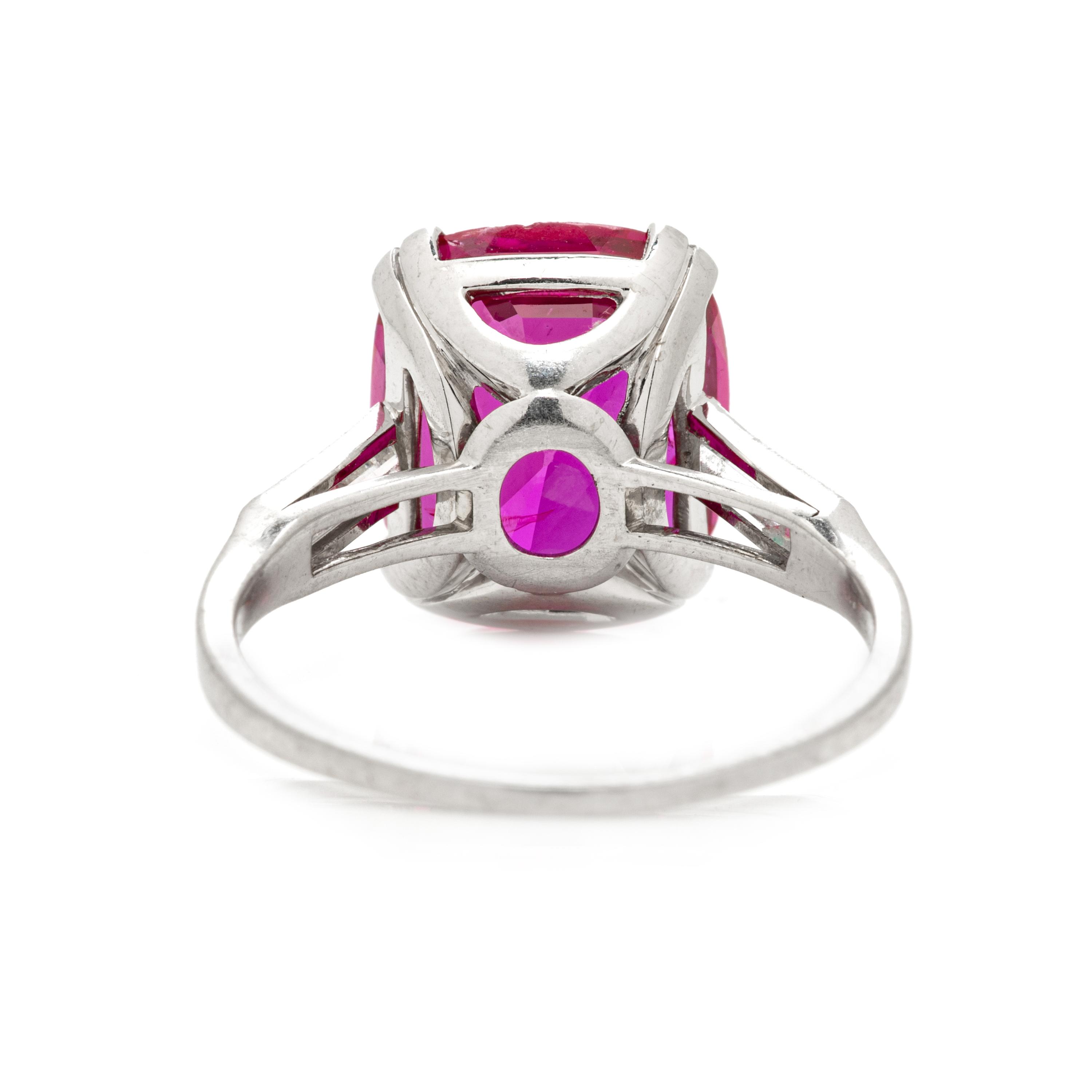 SPAULDING-GORHAM, UNHEATED BURMESE RUBY AND DIAMOND RING
