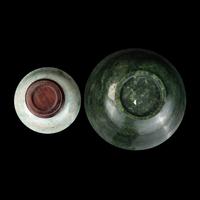 A Chinese Jadeite Bowl and a Spinach Jade Bowl, Early-Mid 20th Century 近代 翡翠、碧玉碗各一