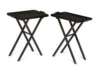 A Pair of Ebonized Tray-Top Folding Side Tables