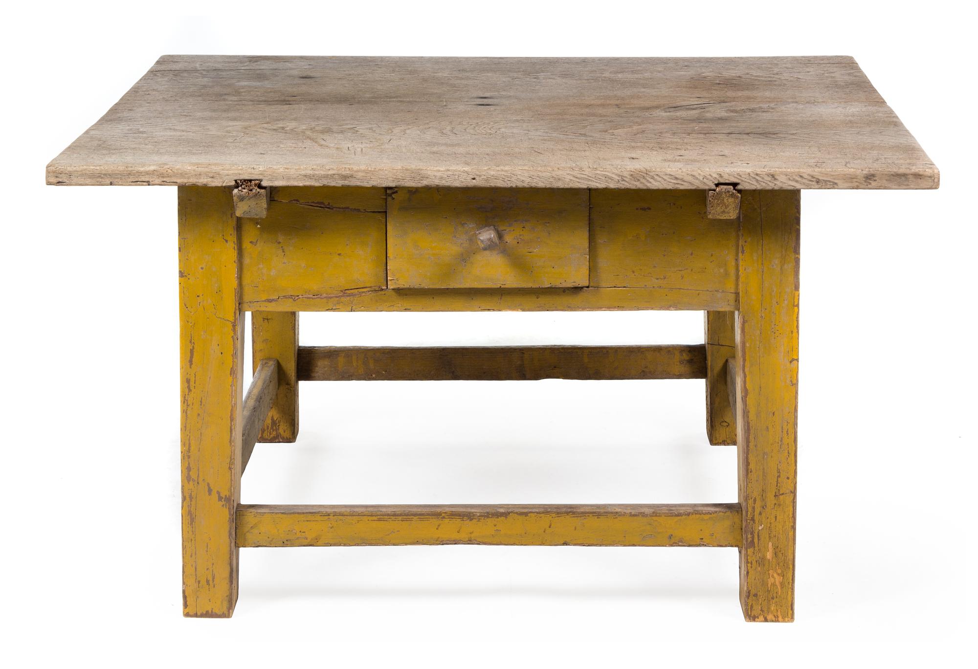 A Rustic Style Low Table Height 21 x width 28 5/8 x depth 25 1/2 inches.
