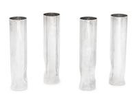 A Set of Four Elsa Peretti for Tiffany and Co. Italian Silver Thumbprint Bud Vases