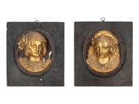 A Pair of French Renaissance Revival Carved Giltwood Plaques
