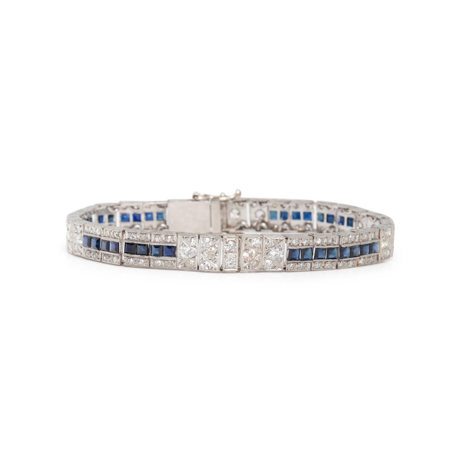ART DECO, DIAMOND AND SAPPHIRE BRACELET