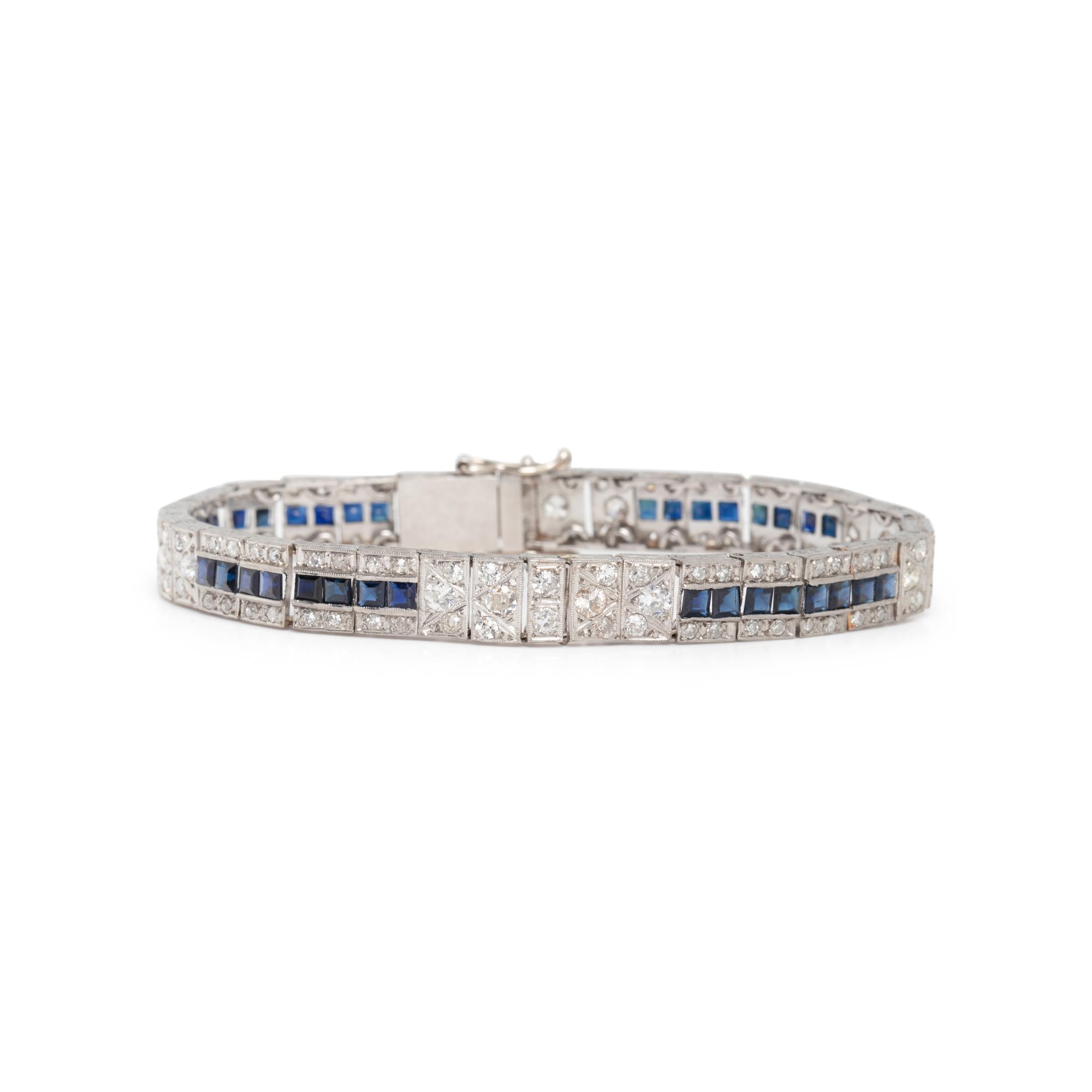 ART DECO, DIAMOND AND SAPPHIRE BRACELET