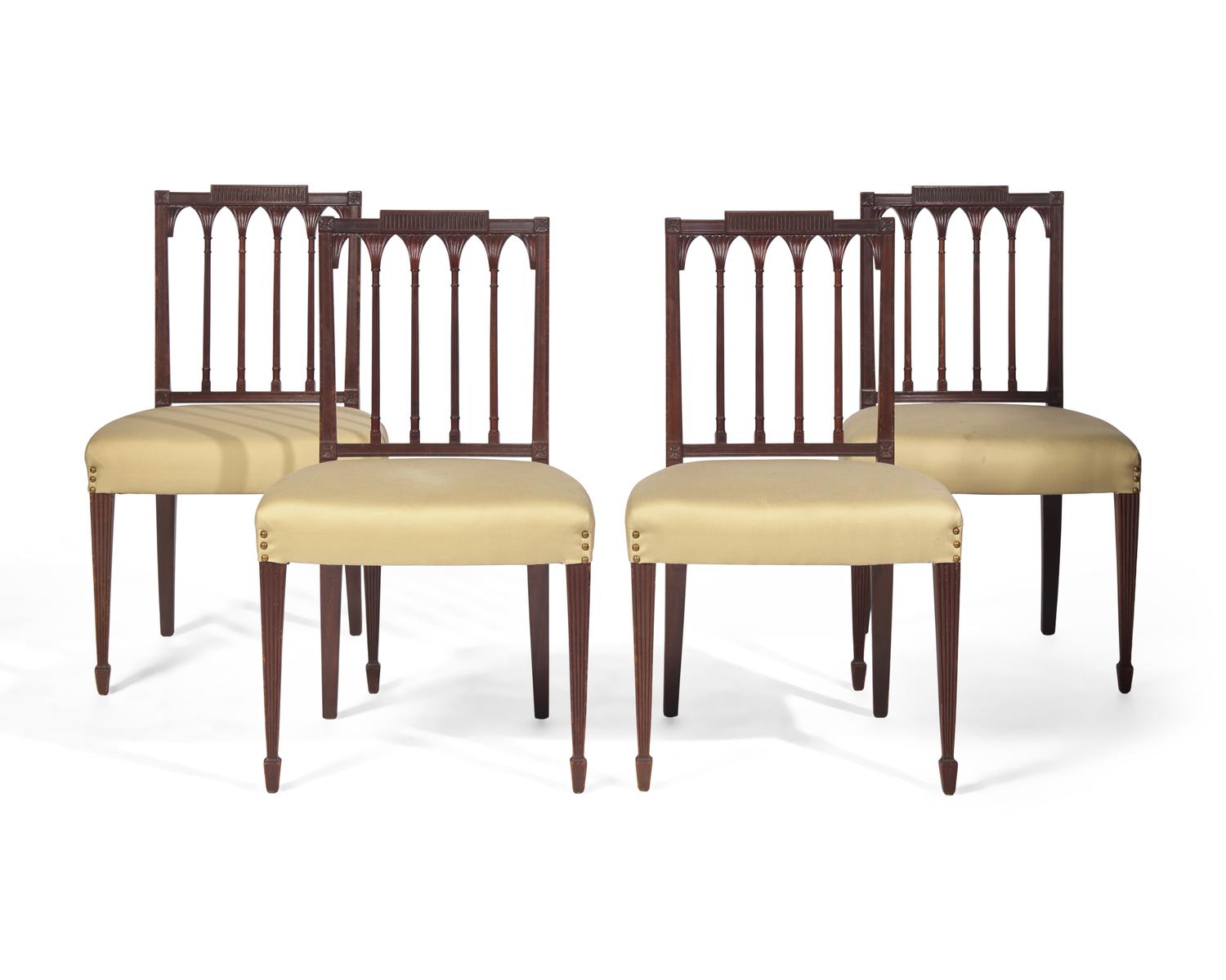 A Set of Four Federal Style Mahogany Side Chairs