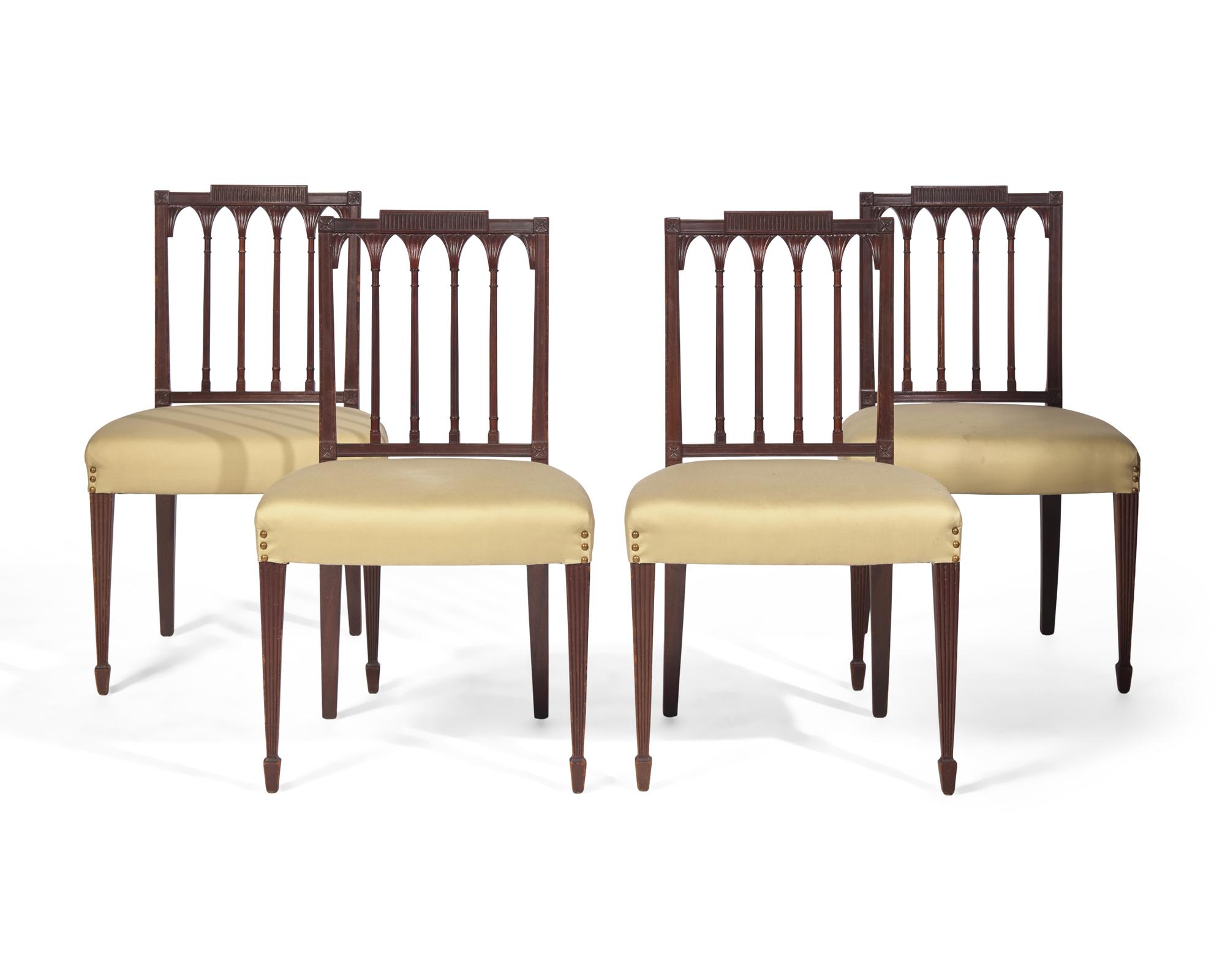 A Set of Four Federal Style Mahogany Side Chairs