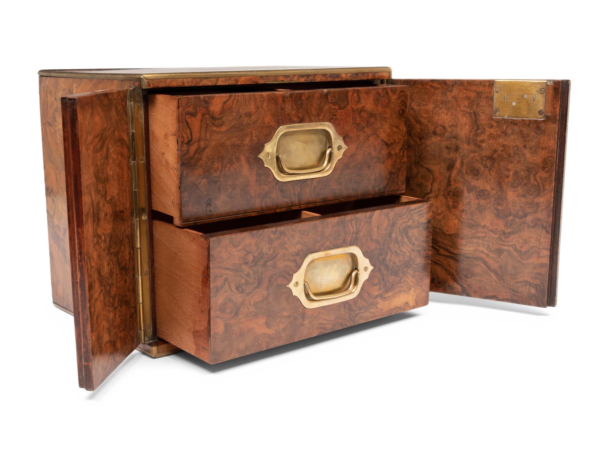 A George III Burl Walnut Jewelry Box