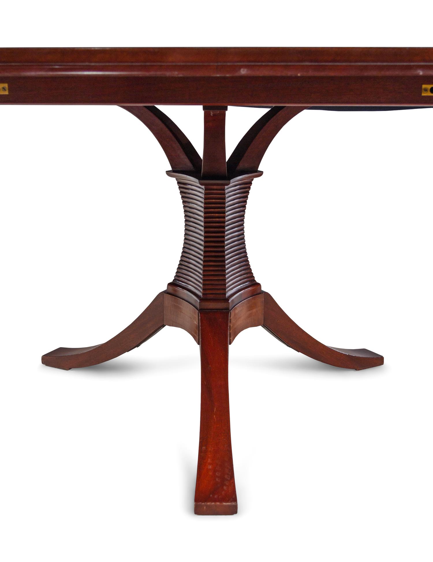 A Custom Three-Pedestal Dining Table by Cabinetmaker Robin K. DeGroot