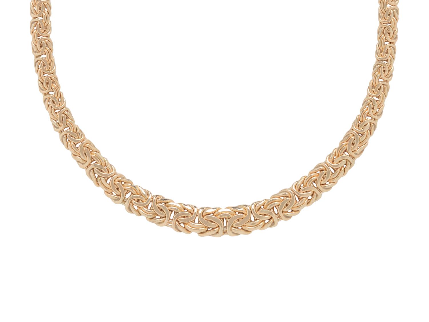 YELLOW GOLD BYZANTINE LINK NECKLACE