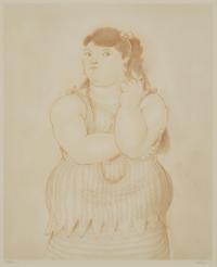 Fernando Botero (Colombian, 1932-2022) — Mujer fumando (from Botero: Dessins et Aquarelles ), 1984