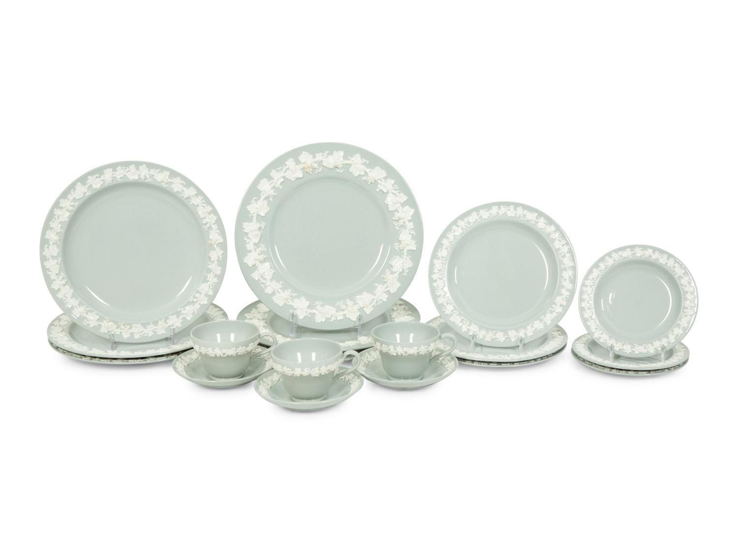A Wedgwood Embossed Queensware Dinner Service