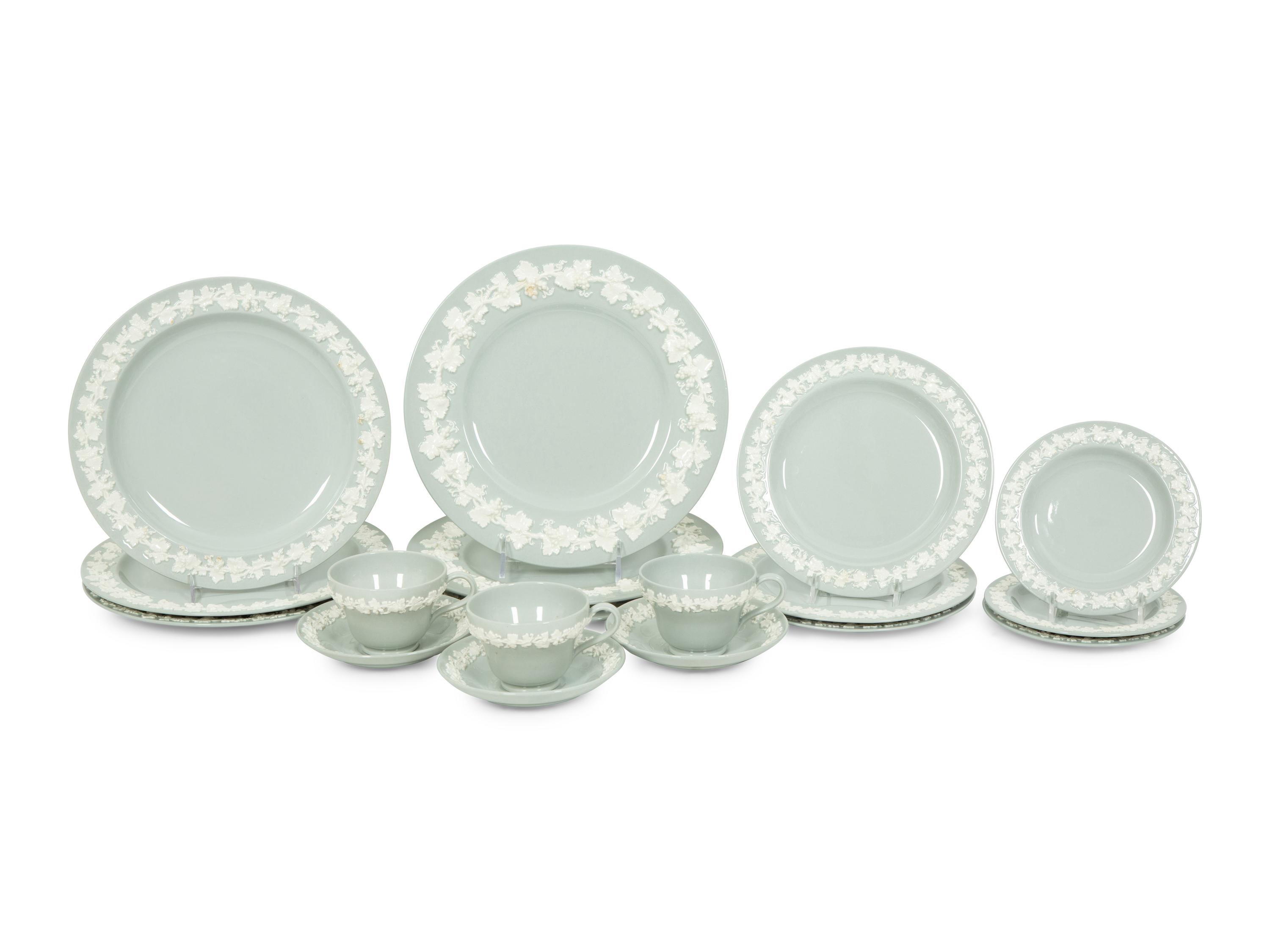 A Wedgwood Embossed Queensware Dinner Service