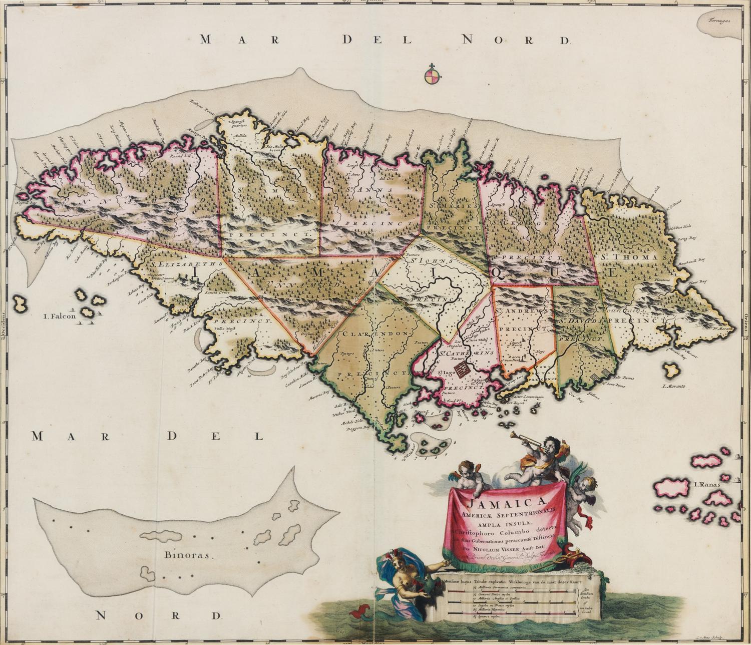VISSCHER, Nicholas (1649-1702). Jamaica. Amsterdam, ca 1680.