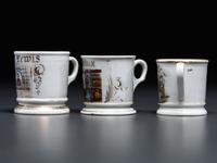 Three Porcelain Occupational Shaving Mugs