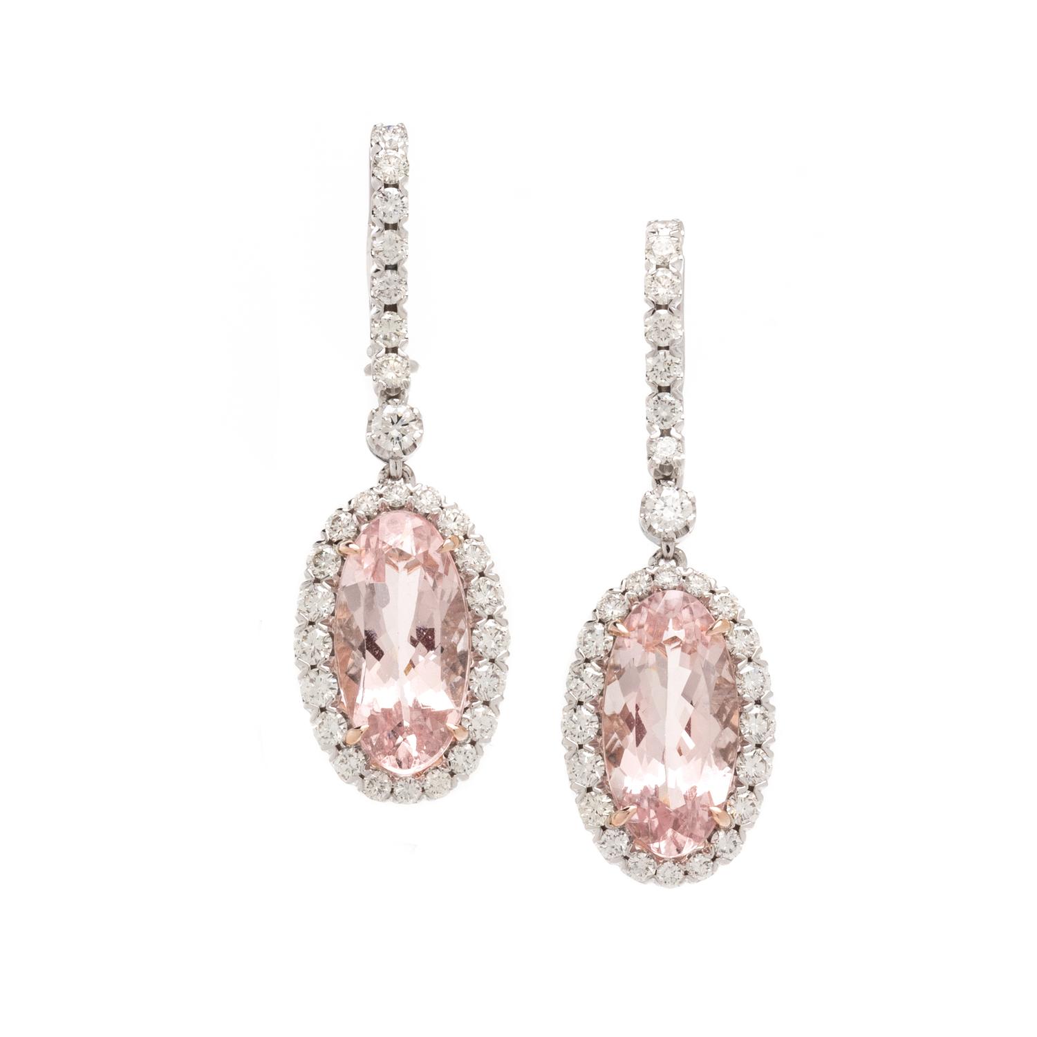 MORGANITE AND DIAMOND EARRINGS