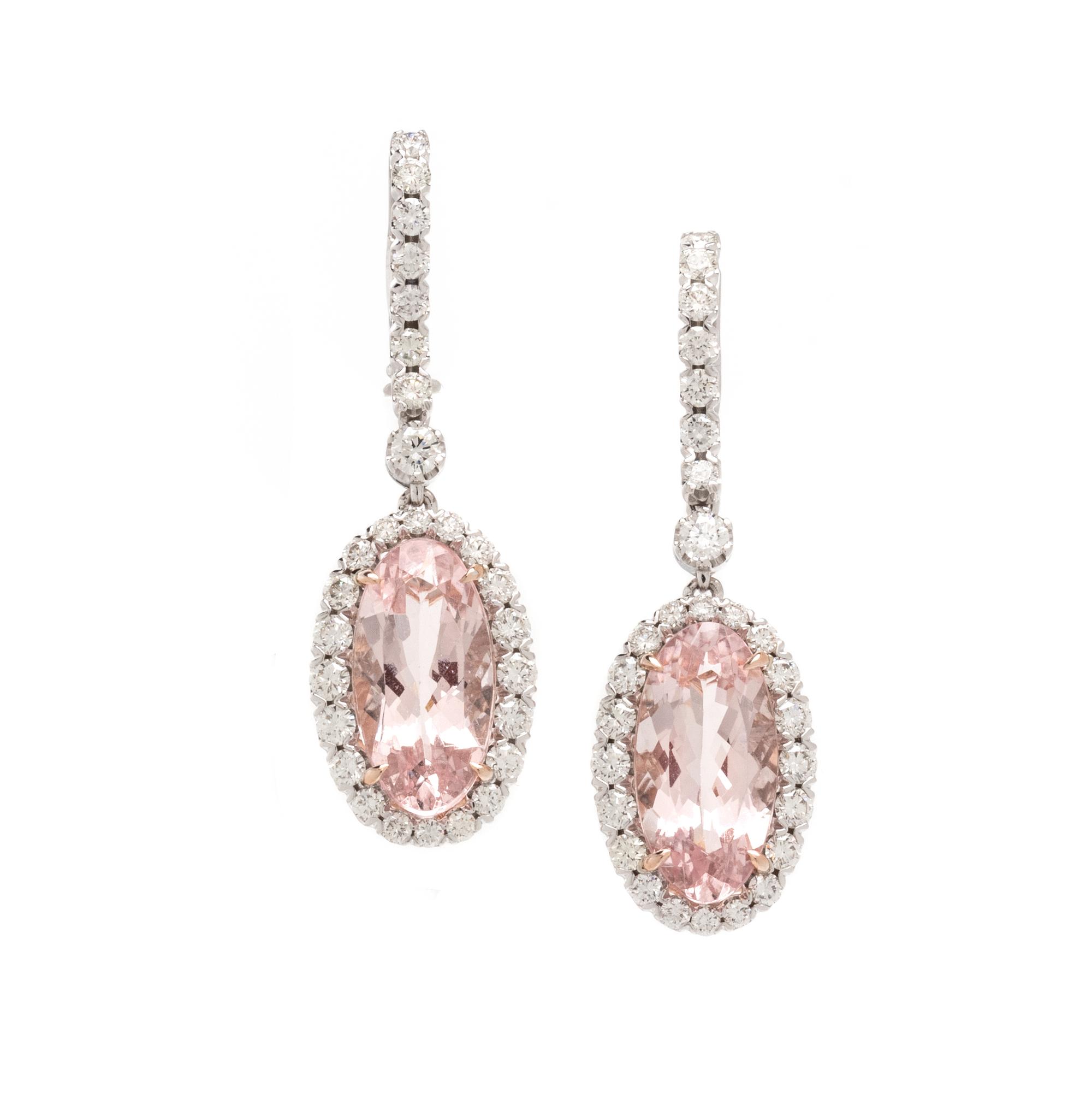 MORGANITE AND DIAMOND EARRINGS