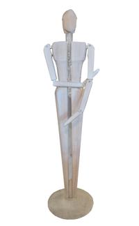 An Oak and Plexiglass Mannequin by Edouard Levine 18" W x 18" D x 69" H, — France, Circa 1995