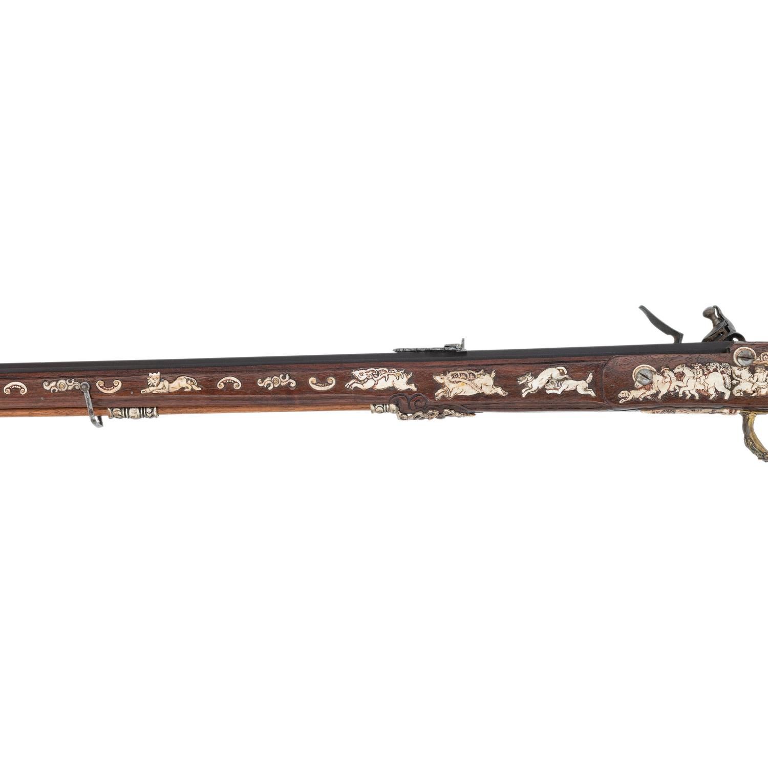 Contemporary Flintlock Jaeger Rifle by John B. Derrick (American, b.1936)