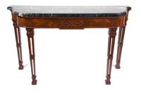 A Georgian Style Mahogany Console Table Height 33 1/2 x width 56 3/4 x depth 20 inches. — LATE 19TH CENTURY