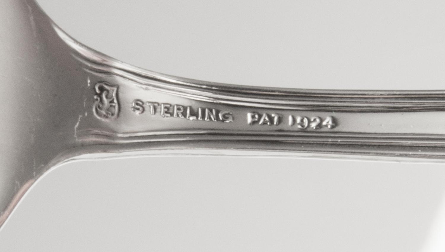 An American Silver Flatware Service, Towle Silversmiths, Newburyport, MA, Louis XIV pattern with a script S monogram, comprising: 12 di