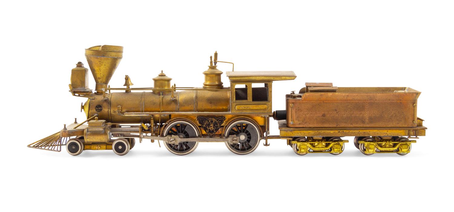 A United Scale Models Brass HO-Gauge 4-4-0 Locomotive and Tender