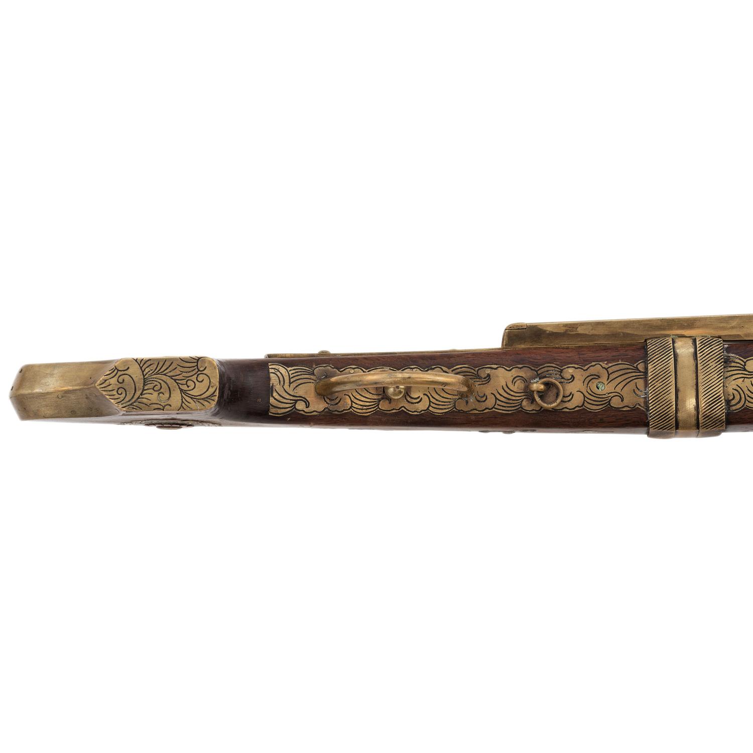 Japanese Tanegashima Matchlock with Powderflasks and Portfolio with Provenance Related to US Army 2nd Lt. Ralph M. Setser