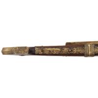 Japanese Tanegashima Matchlock with Powderflasks and Portfolio with Provenance Related to US Army 2nd Lt. Ralph M. Setser