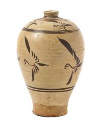 A Cizhou-Type Painted Pottery Vase, Meiping Height 12 inches.