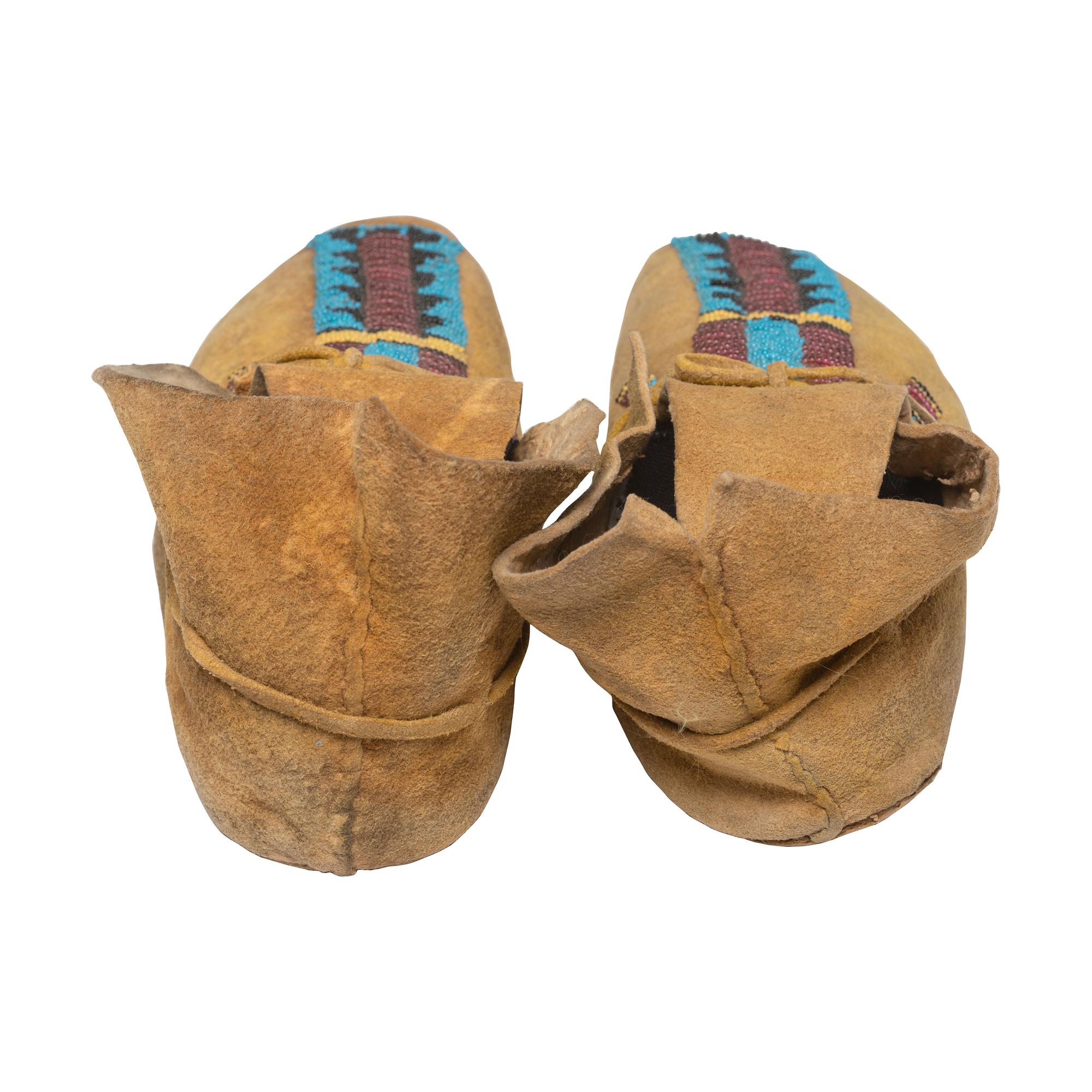 Cheyenne Beaded Hide Moccasins