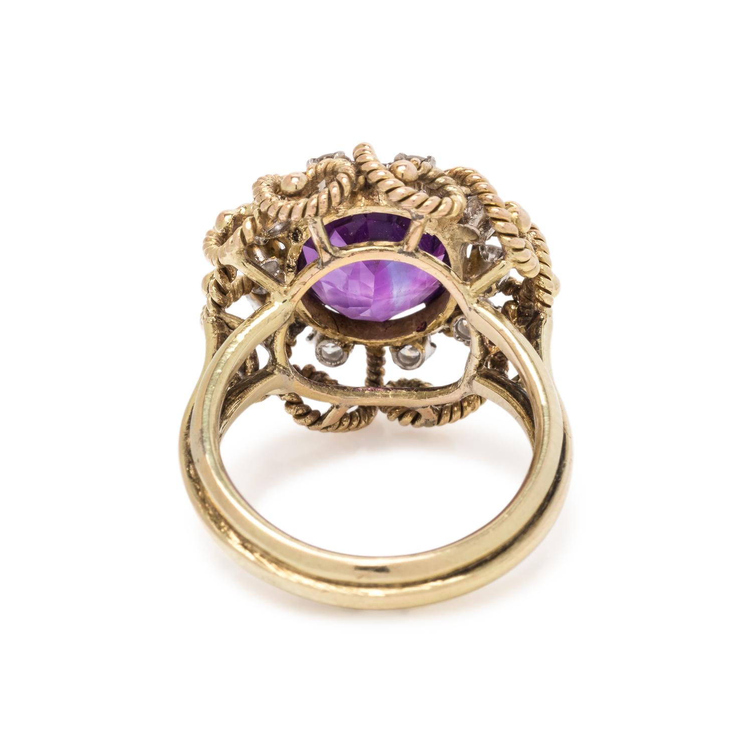 AMETHYST AND DIAMOND RING