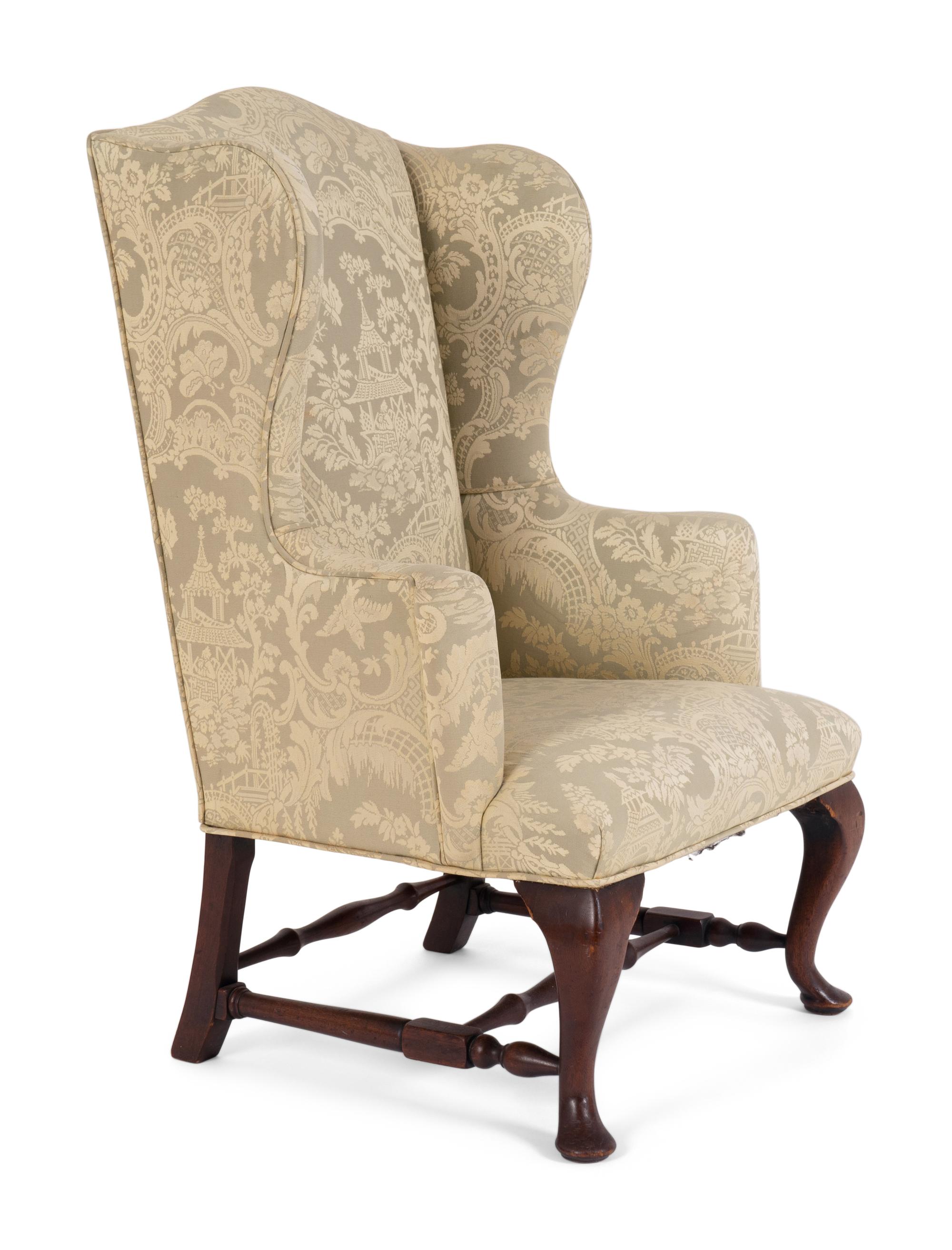 A Chippendale Style Diminutive Mahogany Wing Chair — 19TH CENTURY