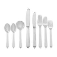 A Georg Jensen Pyramid Silver Flatware Service