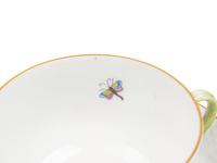 A Set of Eight Herend Rothschild Bird Porcelain Teacups and Saucers