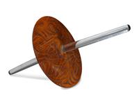 Glass and Wood Spindle Whorl Sculpture
