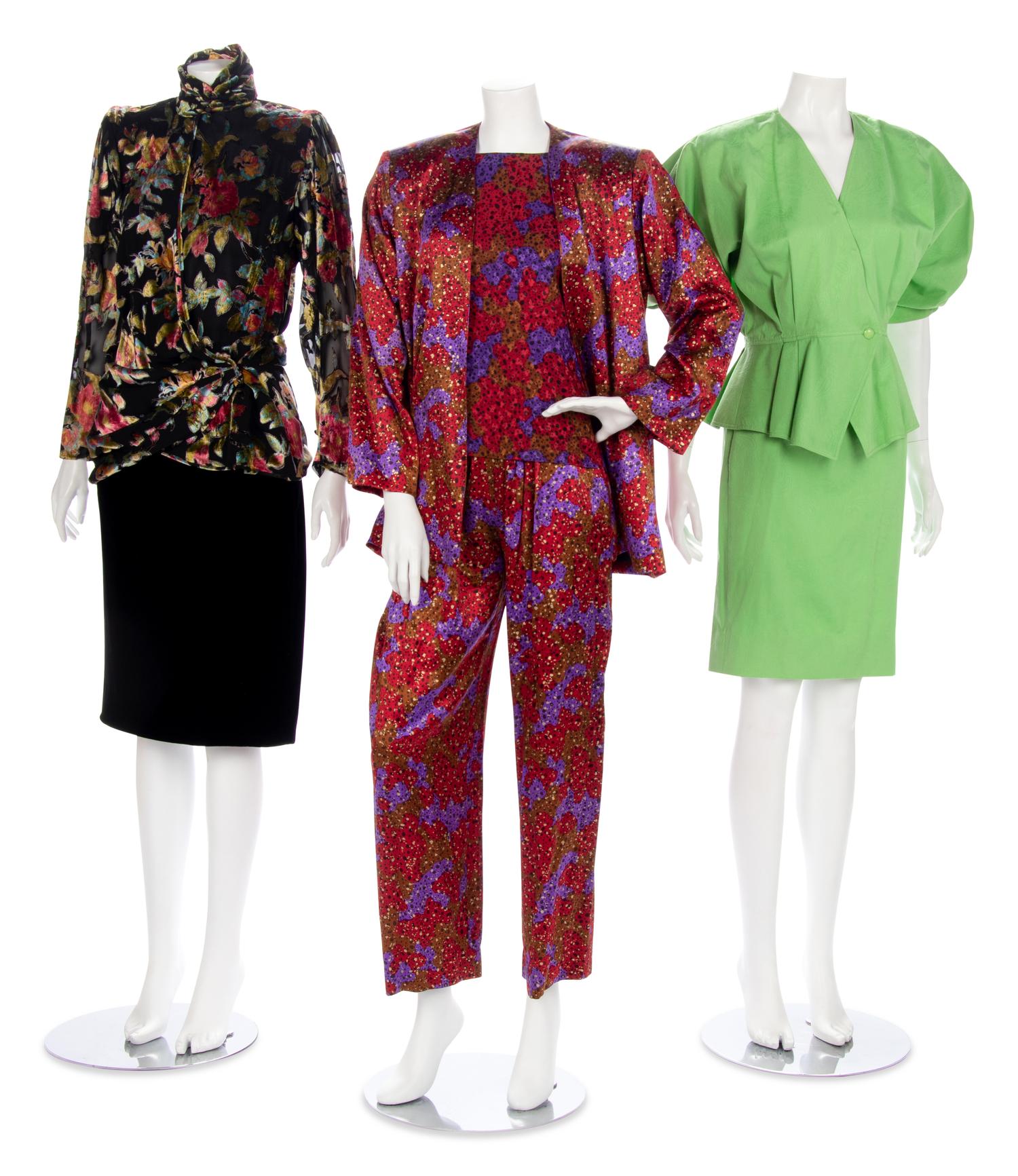 Three Vintage Designer Ensembles, 1980s: Two Emanuel Ungaro, One Yves Saint Laurent