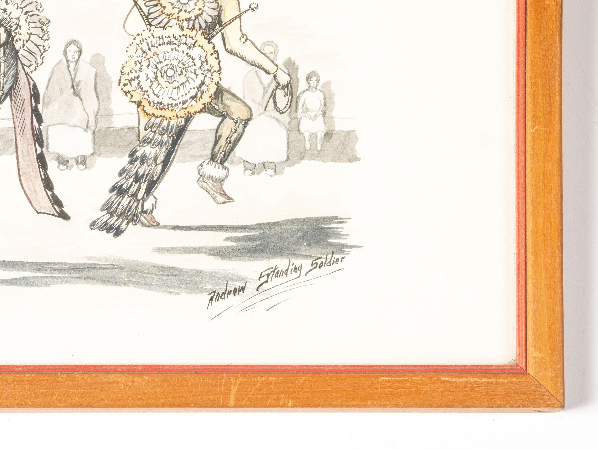 untitled, family with travois and fancy dancers