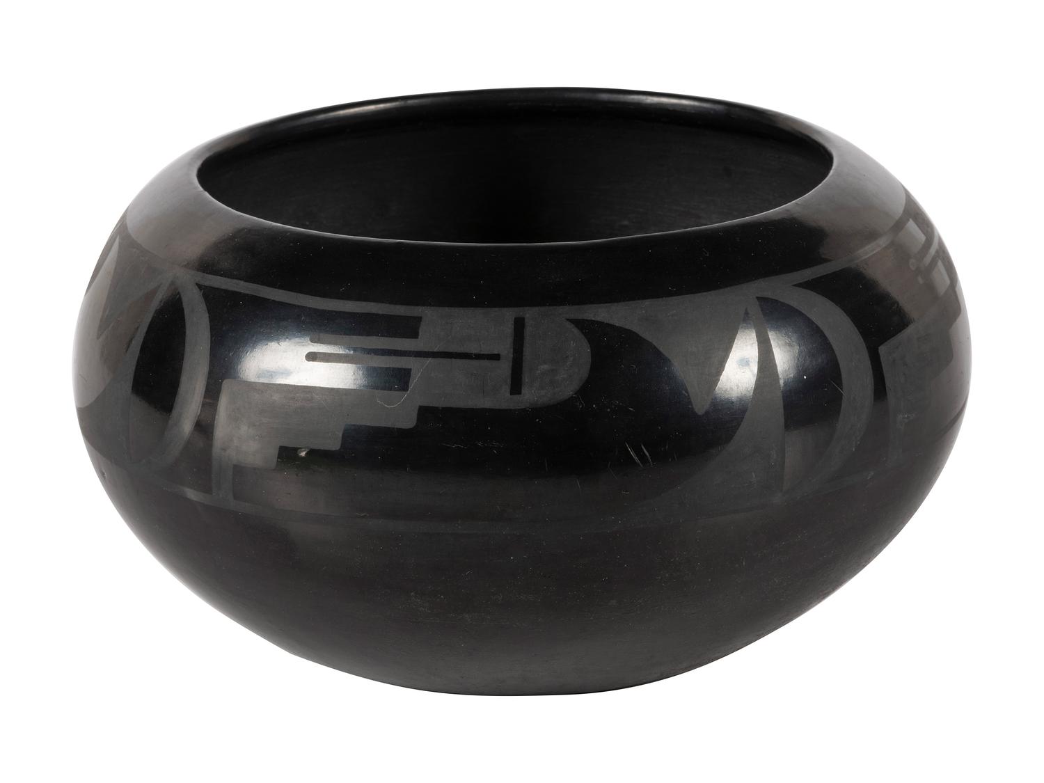 Black-on-black Pottery Bowl