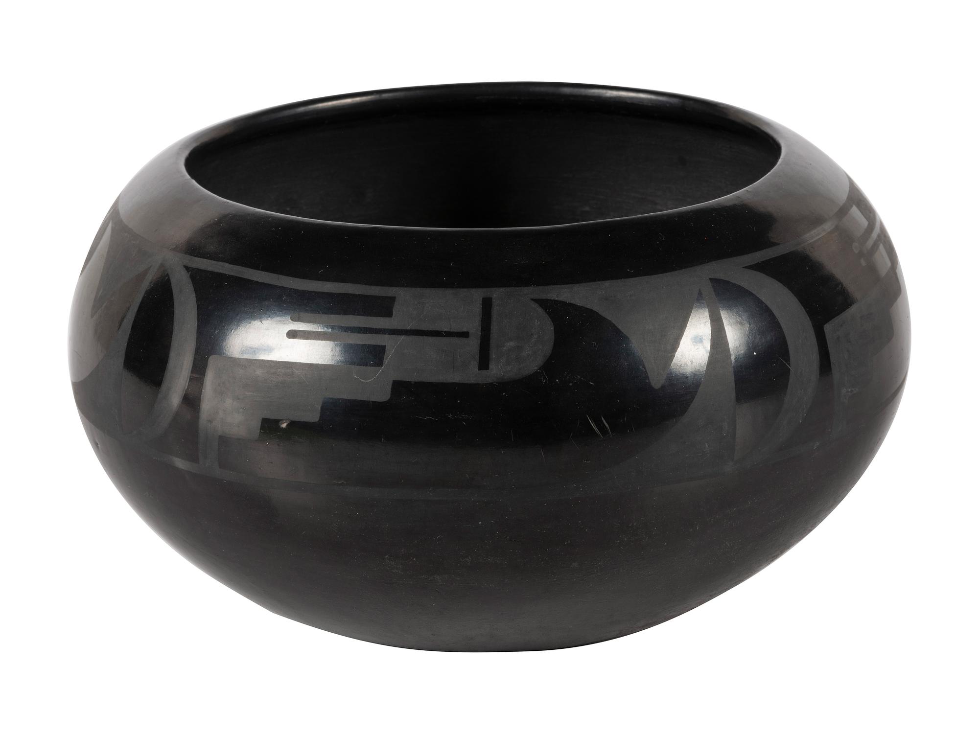 Black-on-black Pottery Bowl