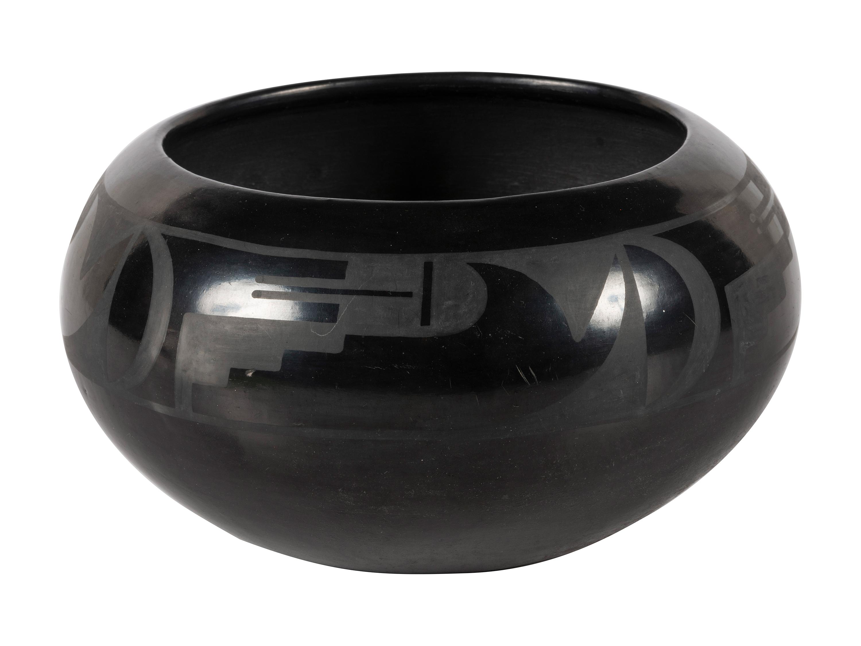 Black-on-black Pottery Bowl
