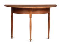 A Country Late Federal Cherrywood Demi-Lune Drop-Leaf Table