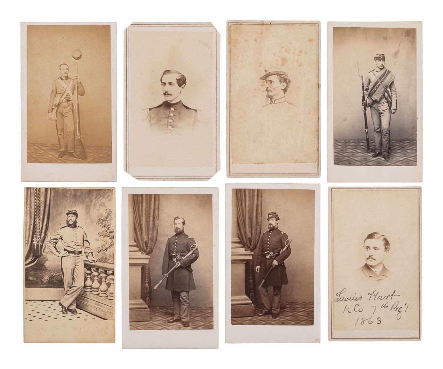 [CIVIL WAR]. A group of 25 CDVs of members of the 7th New York State Militia, incl. Cos. D, E, F, and K.