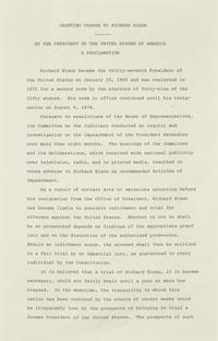 [Presidential] Nixon, Richard, and Gerald Ford. Group of 2 Souvenir Typed Documents, signed