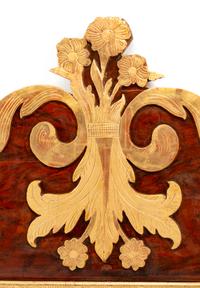A Continental Parcel Gilt Burl Walnut Mirror