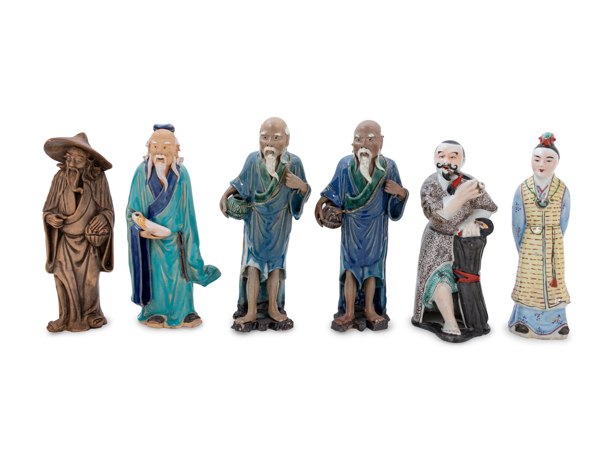 Eleven Chinese Glazed Figures
