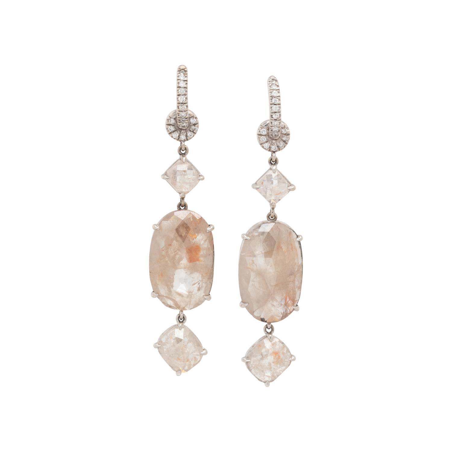 NINA RUNSDORF, DIAMOND SLATE EARRINGS