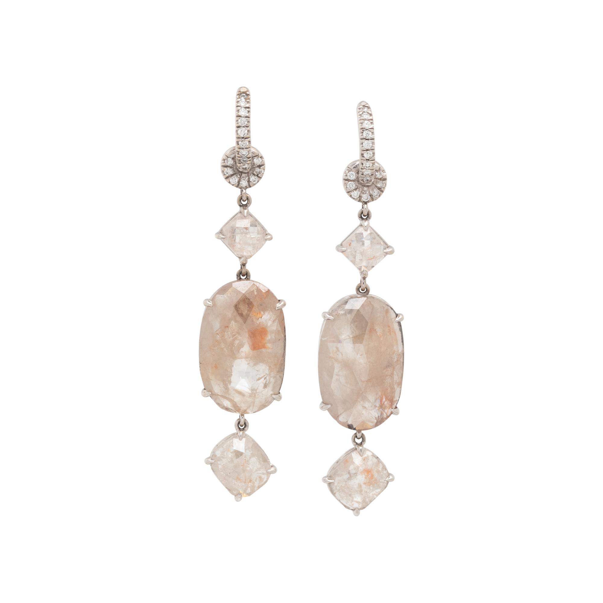 NINA RUNSDORF, DIAMOND SLATE EARRINGS