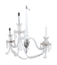 A Cut Glass Three-Light Sconce