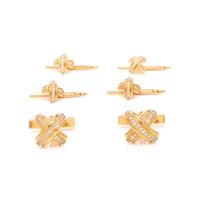 TIFFANY & CO., YELLOW GOLD AND DIAMOND 'SIGNATURE X' DRESS SET