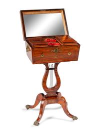 A Regency Brass-Inlaid Rosewood Tea Poy
